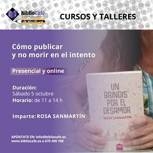 Presencial y online. Imparte: Rosa Sanmartín. Sábado 5 de octubre de 11 a 14